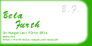 bela furth business card
